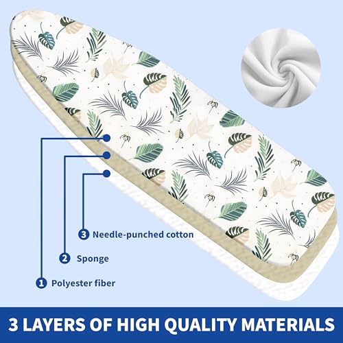 Ironing Board Covers and Pad 54x15 Scorch and Stain Resistant Ironing Pad - color: Green Leaves
