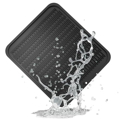 ZLR Oversized Silicone Dish Drying Mat for Kitchen, 16"x18", Black - color: Black, size: 18" x 16"
