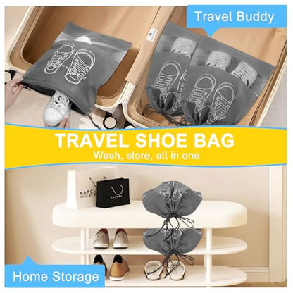 vorona Shoe Washing Machine Bag, 2PCS Reusable Shoe Bag for Washing Machine, 360° Deep Clean, Includes 4 Shoe Storage Dust Bags & 2 Drying Racks, XXL Laundry Shoe Bag for Sneakers Tennis Shoes, Yellow