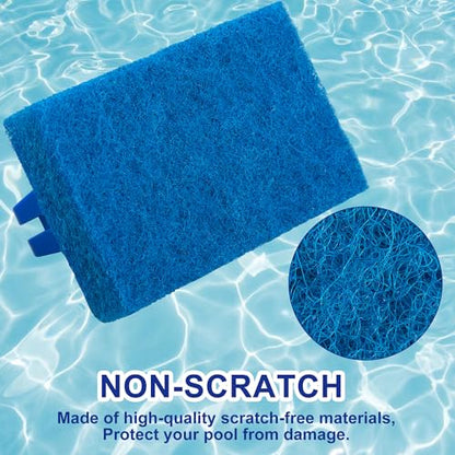 3 Pack Hand-Held Pool Scrub Brush Pool Cleaning Sponge Scrubber Brush Replaceable Scrubbing Scouring Sponge Pad for Swimming Pools Shower Tile Step Corner Liners Walls Sink Spas Tubs Kitchen Bathroom