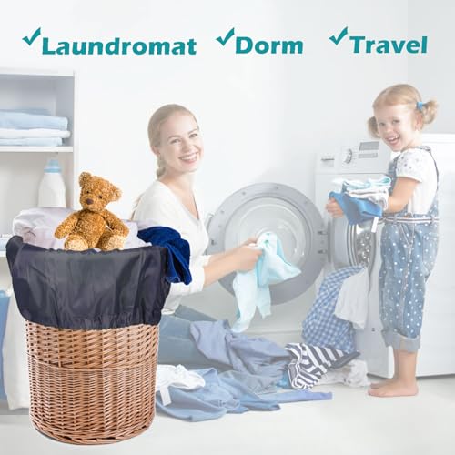 Coomee Heavy Duty Laundry Bag, 2 Pack XXL Nylon Laundry Bags with Straps - color: Blue, size: 48" x 28" x 1"