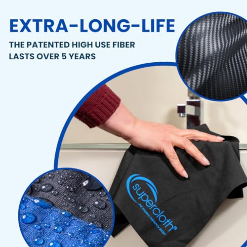 Supercloth® Premium Microfiber Cleaning Cloth for All-Purpose, Lasts Over 5 Years, Glasses Cleaning Cloth, Microfiber Cloth for Cars, Magic Reusable Cloth Streak-Free 100% Made in Italy (2pk) - size: 2