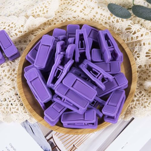 KISEER 40 Pcs Plastic Baby Hanger Clips Slim-line Finger Clips Set for Clothes Hanger Velvet Hanger (Purple) - color: Purple, size: 40 Pcs