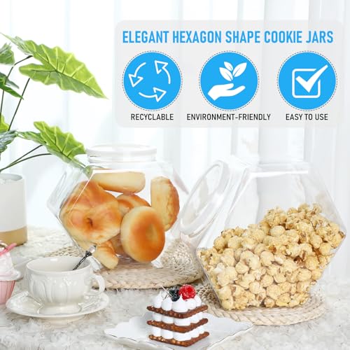 Uiifan Plastic Candy Jar with Lid Clear Hexagonal Fish Bowls,210 Oz - size: 210 oz