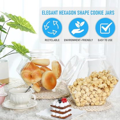 Uiifan Plastic Candy Jar with Lid Clear Hexagonal Fish Bowls,210 Oz - size: 210 oz