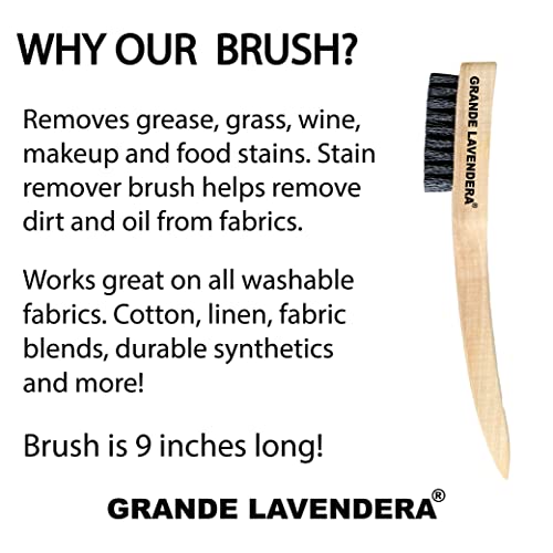 Professional Laundry Stain Brush, Nylon Bristles & Wooden Handle