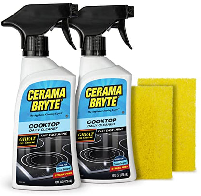Cerama Bryte Daily Cooktop Cleaner, 16 oz & 2 Cleaning Pads Kit - size: 32 Fl Oz (Pack of 1)