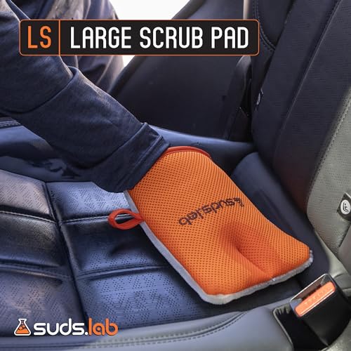 Suds Lab Oversized Scrub Pad – Heavy Duty Car Wash and Interior Cleaning Mitt for Auto, Upholstery, and Detailing | Durable, Scratch-Free Cleaning Tool (Pack of 2) - size: Oversized (Pack of 2)