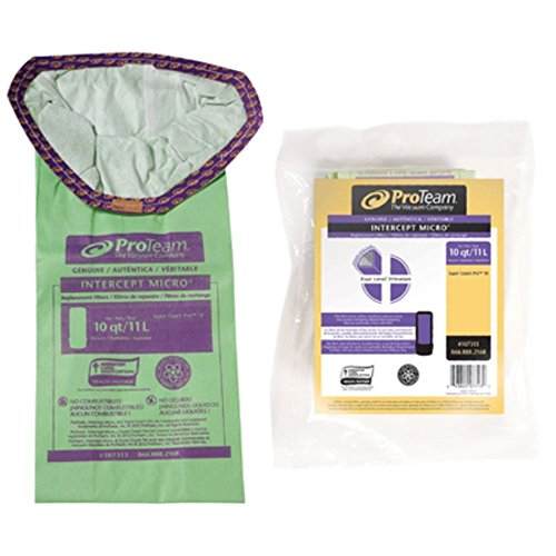 Proteam Super Coach Vacuum Bags, Commercial-Grade Proteam Super Coach Pro 10 and GoFit 10 Vacuum Bag Filters, 107313 - size: 10 Quart (Super Coach Pro/GoFit)