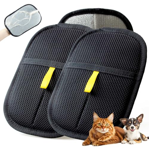 Thickened Pet Hair Removal Glove for Fabric Surfaces, 2pcs-Black - color: 2pcs-Black