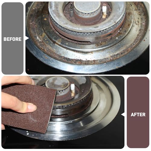 6 Pack Magic Carborundum Sponge with 1 Handle Rust Scrubber for Cookware - size: 6pcs