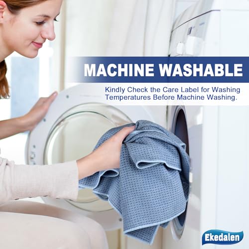 Ekedalen Microfiber Cleaning Cloth Lint Free Glass Polish, Blue - color: Blue