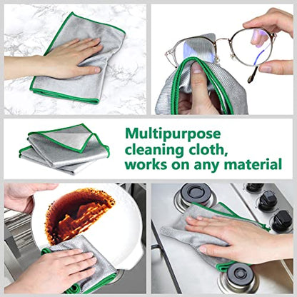 Airlab Glass Polishing Streak Free Miracle Cleaning Cloth, Sliver-Green - color: Sliver-green