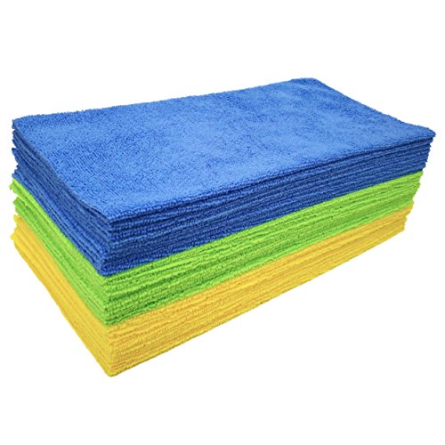 POLYTE Microfiber Cleaning Cloth Ultrasonic Cut Edgeless, 14x14 in, 36 Pack