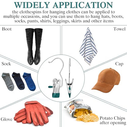 Yinder 150 Pcs Boot Hanger Clips Laundry Hooks Stainless Steel,Dark Green - color: Blackish Green