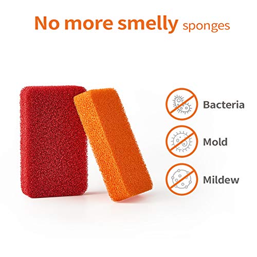 Liflicon Heavy Duty Silicone Sponges - Kitchen and Bathroom Cleaning Scrubber for Dish Washing - color: Sponges-10 Pack