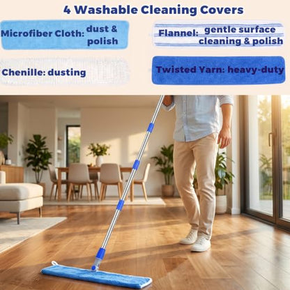 EaseYourDay Silicone Magic Broom 5-in-1 Clean Wet & Dry Floor Squeegee Mop