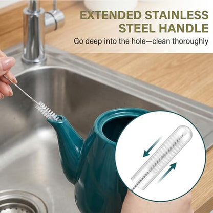 JJUNW 3 in 1 Cup Lid Cleaning Brush, 7Pcs Portable Cup Cleaner Set with 4 Long-Bristled Tools, Water Bottle Cleaner for Home Kitchen and Travel