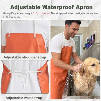 Nanxson Waterproof Apron Heavy Duty Industrial Work Apron - color: Orange