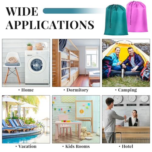 Woanger 12 Pack 28 x 45 Inch Extra Large Laundry Bags Bulk, Cute Colors - color: Cute Colors