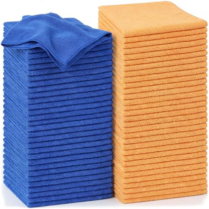 Nuenen Car Microfiber Clean Cloths, Yellow,Blue, 16 x 16 Inch, 60 Pcs - color: Yellow,blue, size: 16 x 16 inches