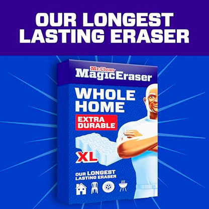 Mr. Clean Magic Eraser Sponge, All Purpose Cleaner, Long Lasting Cleaning Scrubber, Wall, Sneaker, Oven, Kitchen, Bathroom, Shower Cleaner, Cleaning Supplies, Whole Home Extra Durable XL, 8ct - size: 8 Count (Pack of 3)