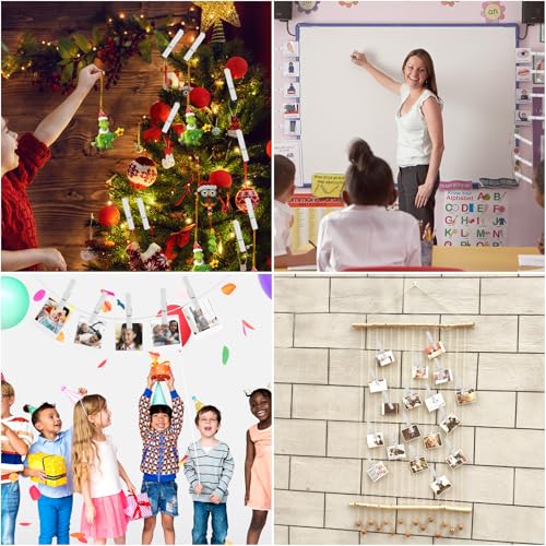 50Pcs White Wooden Clothespins, 2.9 inch Clothes Pins for Crafts, Natural Laundry Hanging Clips, DIY Cheer Pin - color: 50pcs- White