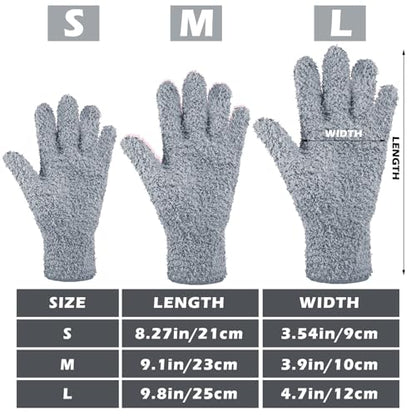 Patelai 3 Pairs Microfiber Dusting Gloves for Plants Leaf, Large - color: Dark Blue, Gray, Khaki, size: Large