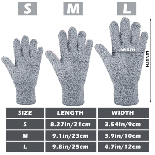 Patelai 3 Pairs Microfiber Dusting Gloves for Plants Leaf, Medium - color: Dark Blue, Gray, Khaki, size: Medium