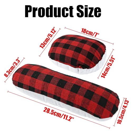 Sewing Ham Pressing Ham for Tailors, Solid Seam Roll Set, Cushion Tool for Ironing Heat Insulation Pad, Sleeve, Collar, Curved, Darts, Body Seam Ironing Accessories, Red and Black Plaid
