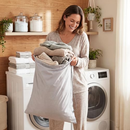 Woanger 12 Pack 28 x 45 Inch Extra Large Laundry Bags Bulk, Silver - color: Silver