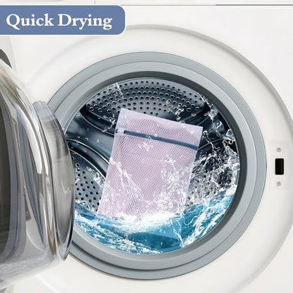 Heavy-Duty Honeycomb Mesh Laundry Bags, 5-Pack (3×12x16" + 2×16x20"), Delicates Protector for Lingerie & Baby Clothes - size: M3L2