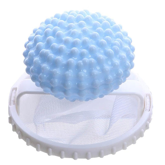 Laundry Hair Filter Ball with Floating Mesh Bag, Washing Machine Lint Catcher and Cleaning Ball for Clothes Care - color: Blue, size: One size