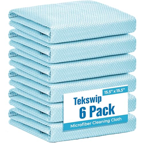 Microfiber Glass Cleaning Cloth for Window & Mirror Stainless Steel - color: Blue