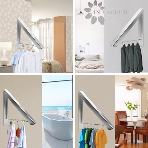 Drying Racks for Laundry Foldable, Wall Mounted Clothes Drying Rack - color: 1 Rack Sliver