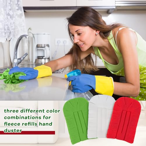 12 Pcs Reusable Duster Refills Washable Pads, Red,White,Green - color: Red, White, Green