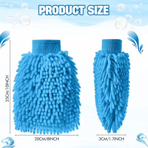 24 Pack Car Wash Mitts Bulk Microfiber Wash Mitts, Blue - color: Blue