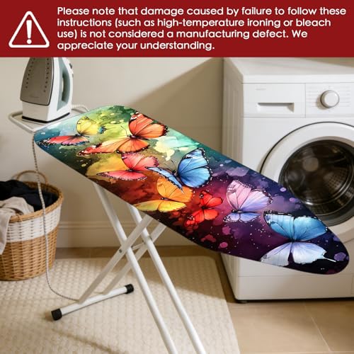 Nuxovilar Rainbow Butterfly Ironing Board Cover 15x54 Cotton - color: Yvc01012