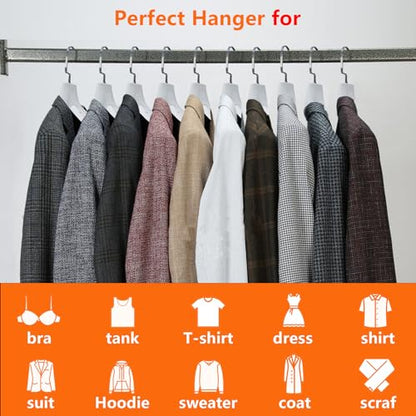 DEDU Suit Hangers for Men 40 Pack, Extra Wide Suit Hanger Non Slip Width 17.7", Thick Plastic Coat Hangers White with Metal Hook - color: White-40