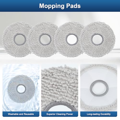 22 Pack Accessories Kit Only for ECOVACS DEEBOT T30S Series (T30S Pro/AI/CARE/AI Care) Robot Vacuum Replacement Parts, 6 Side Brushes, 4 Mop Pads, 6 Dust Bags, 1 Main Brush, 4 Filters, 1 Tool brush