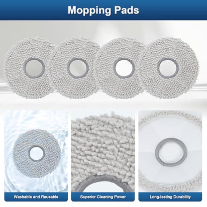 22 Pack Accessories Kit Only for ECOVACS DEEBOT T30S Series (T30S Pro/AI/CARE/AI Care) Robot Vacuum Replacement Parts, 6 Side Brushes, 4 Mop Pads, 6 Dust Bags, 1 Main Brush, 4 Filters, 1 Tool brush