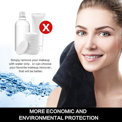 SINLAND Microfiber Facial Cloths Fast Drying Washcloth 12inch x 12inch Absorbent Face Wash Cloth Soft Makeup Remover Cloths - color: Black-1, size: 1 Count (Pack of 2)