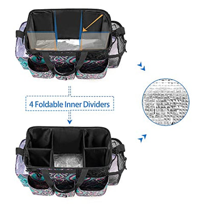 LoDrid Wearable Cleaning Caddy Bag with 4 Foldable Dividers, Totem - color: Totem