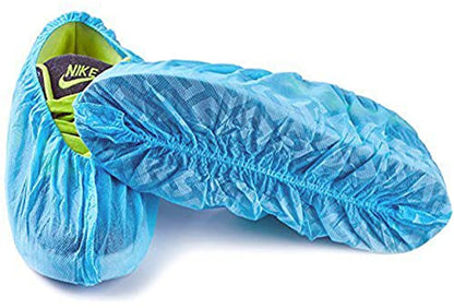 G & F Products Disposable Shoe Covers, Slip-Resistant Booties, Heavy-Duty, Waterproof, Elastic Band, Non-Slip Silicone Sole, Reusable, Protects Floors, Blue, 11 Us Men & 13 Us Women, X-L 100 Pieces - size: X-Large 100 Pack
