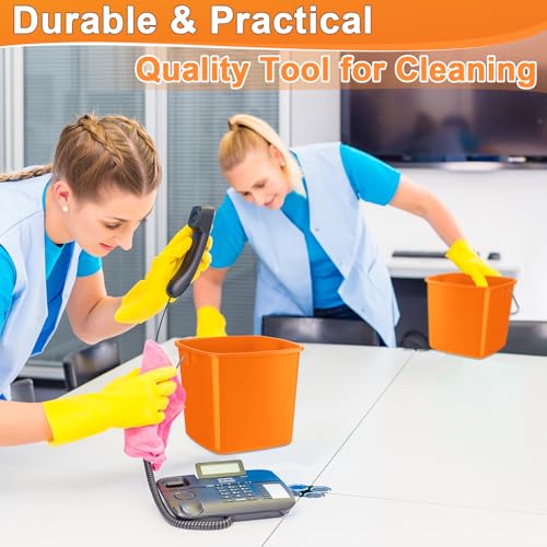 Zhehao 6 Pcs 3 Quart Small Sanitizer Cleaning Bucket, Orange - color: Orange