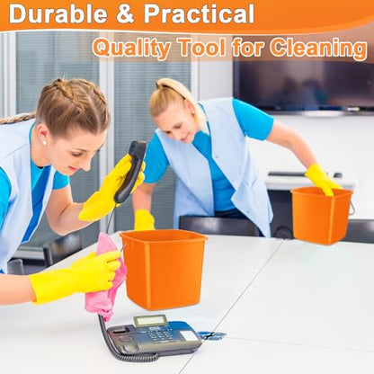 Zhehao 6 Pcs 3 Quart Small Sanitizer Cleaning Bucket, Orange - color: Orange