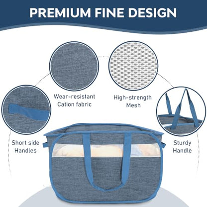 100L Collapsible Laundry Baskets, Foldable Dual Handles Laundry Hamper Blue - color: 100L Blue