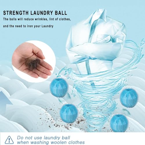 12 Pet Hair Remover Balls for Laundry: Reusable Washing Machine & Dryer Fur Catcher for Dog and Cat Hair on Clothes and Bedding
