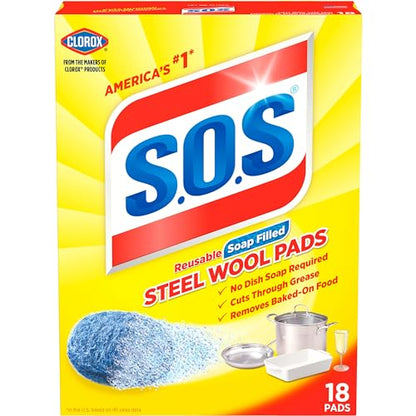 S.O.S. Steel Wool Soap Pads, 18 Count - size: 18 Count