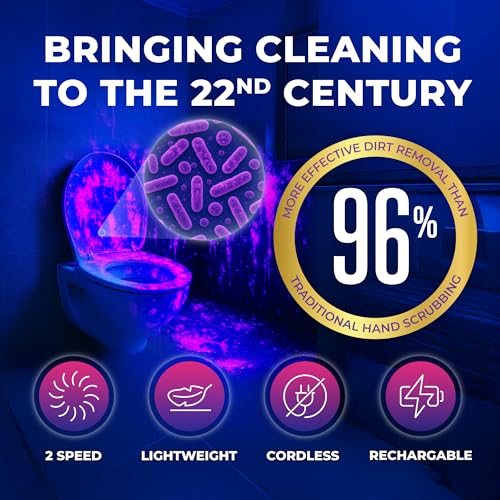 Synoshi PRO Electric Spin Scrubber with Long Handle & Cone Brush Heads - size: Synoshi PRO With Long Handle